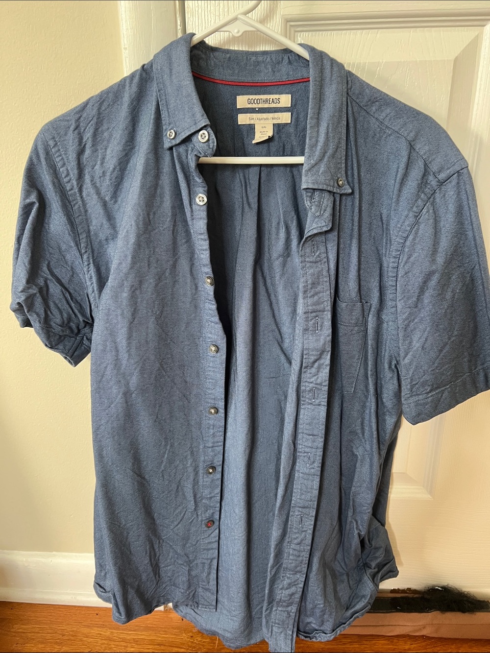Goodthreads Men's Short-Sleeve Button-Down Shirt - Denim Blue